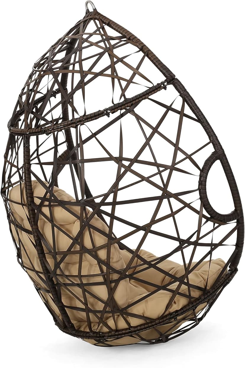 Christopher Knight Home CKH Wicker Tear Drop Hanging Chair, Brown