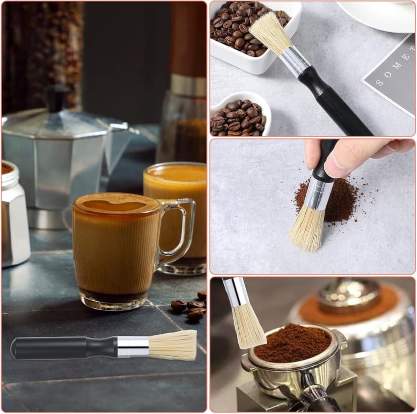 Coffee Grinder Cleaning Brush,Barista Brush with Natural Boar Bristles Black Handle Espresso Machine Tools Professional Equipment for Barista Home Kitchen