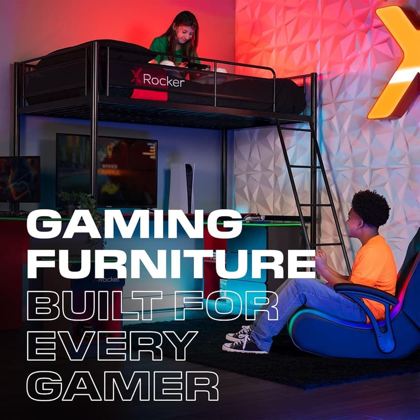 X Rocker PC Computer Gaming Desk Chair with Wheels, College Dorm Room Essentials for Guys and Girls, Adjustable, Ergonomic Office Chair for Gamers