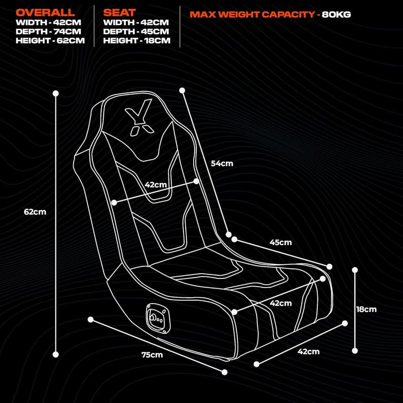 X-Rocker Chimera RGB 2.0 Stereo Audio Gaming Chair with Vibrant LED Light (Electronic Games)