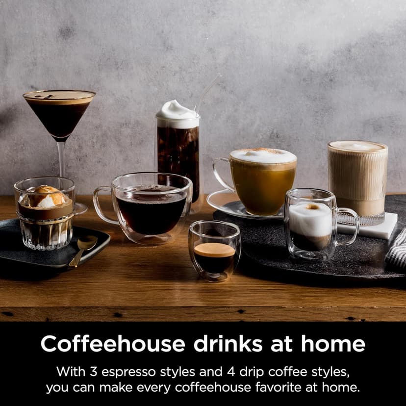 Ninja Espresso Machine and Drip Coffee Maker| Luxe Café Premier Series | Integrated Coffee Grinder, Milk Frother, Assisted Tamper & Built-In Espresso Accessory Storage | Stainless Steel | ES601