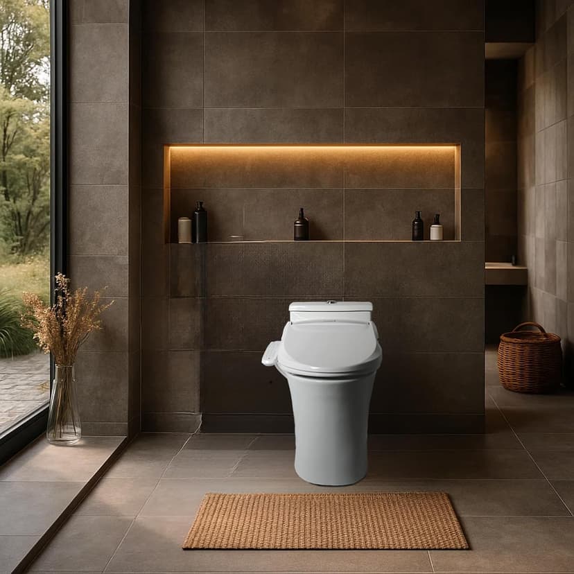 SmartBidet SB-2000WE Electric Bidet Toilet Seat with Heated Seating, Warm Air Dryer, Temperature Control Wash, and Control Panel, Elongated Seating