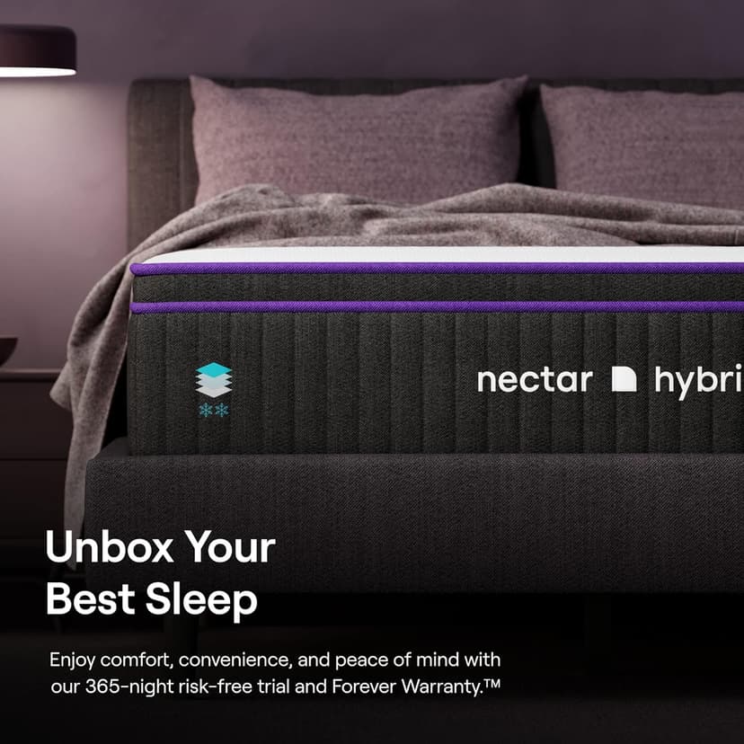 Nectar Premier Hybrid King Mattress 13 Inch - Medium Firm Memory Foam - Steel Springs - Heat Wicking Cooling Technology - 365-Night Trial - Forever Warranty