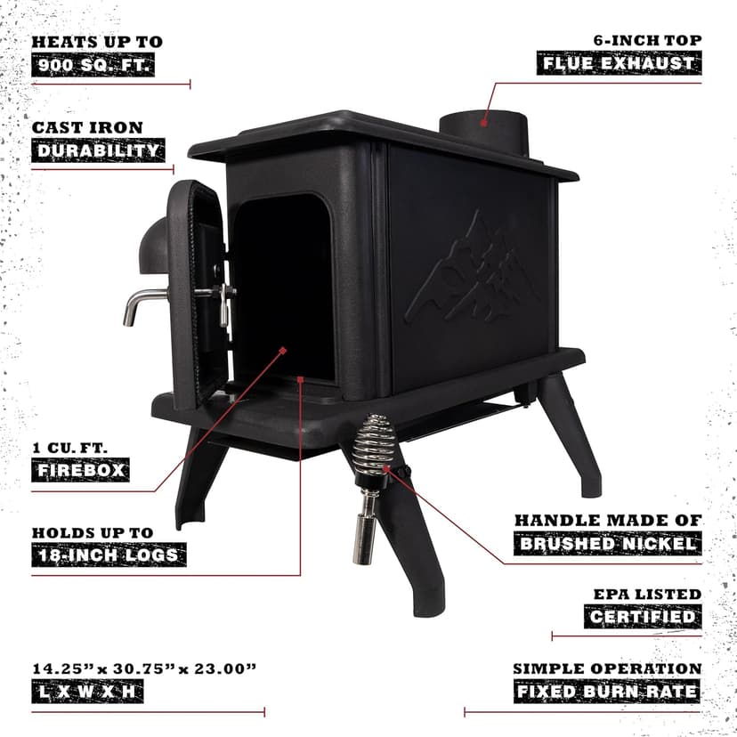Single Burn Rate Erie Wood Stove
