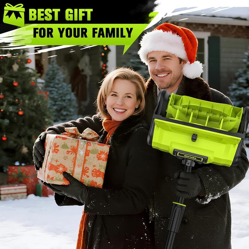 40V 13 inch Cordless Snow Blower, 4.0Ah Snow Blower Battery Powered with Directional Plate, Brushless Electric Snow Shovel for Pathway, Patio, Deck, Driveway, Green