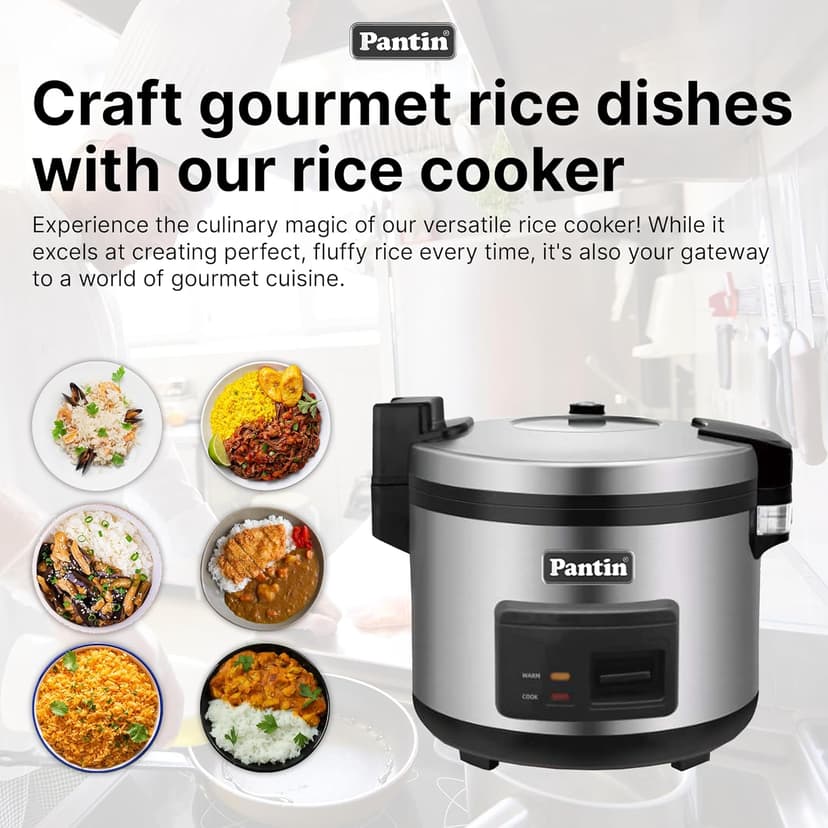 Commercial Rice Cooker Large Capacity Rice Cooker & Rice Warmer - Extra Large Rice Cooker 35 Cups Raw / 70 Cups Cooked Big Rice Cooker 35 Cups Raw Rice Cooker 70 Cups Cooked 120V/1500W, ETL Listed