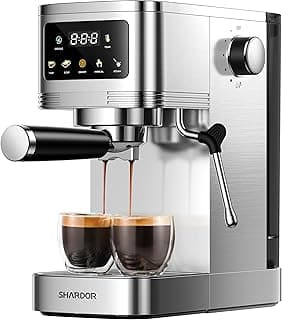 SHARDOR Espresso Machine 20 Bar, Professional Espresso Machine with Milk Frother and Touchscreen, Expresso Coffee Machines with Adjustable Temperature,for Cappuccino, Latte