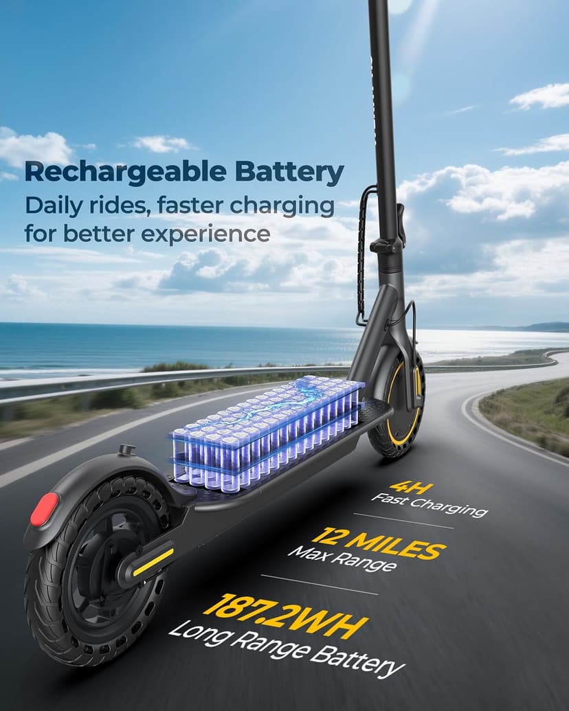 Electric Scooter, 350W/500W Motor, 8.5''/10''Tires, Top Speed 16/19/22 mph, Max 12/21/23Miles Ranges, Foldable E Scooter for Adults