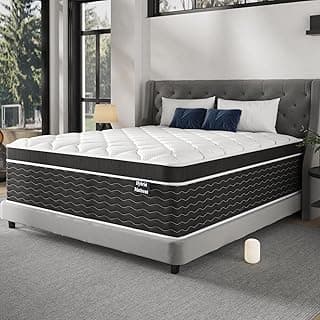 Queen Mattress, 14 inch Queen Bed Mattress in a Box, Firm Hybrid Mattresses with Gel Memory Foam and Pocket Springs, Pressure Relief & Upgraded Support, Cooling and Breathable
