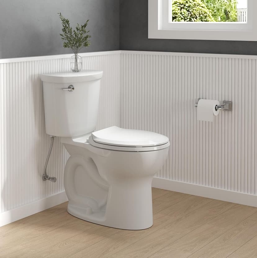 American Standard 2467016.020 Cadet Two-Piece Pressure Assisted Toilet, Chair Height, Elongated Front, White, 1.6 GPF