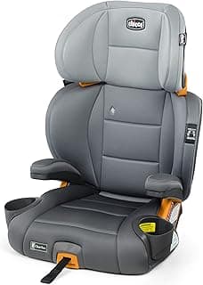Chicco KidFit ClearTex Plus 2-in-1 Belt-Positioning Booster Car Seat, Backless and High Back Booster Seat, for Children Aged 4 Years and up and 40-100 lbs. | Drift/Grey