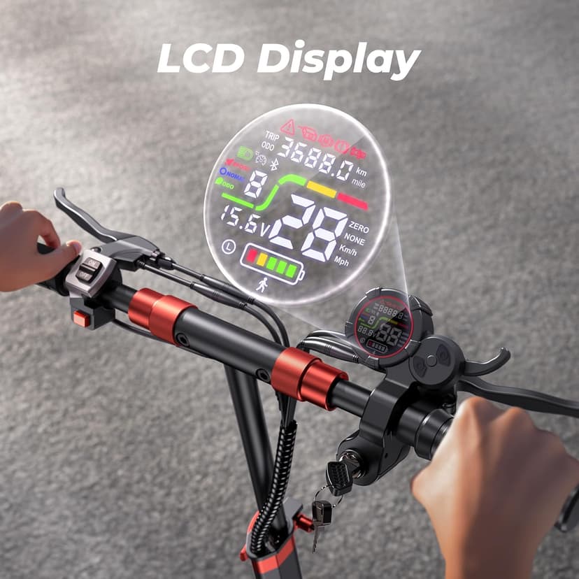 iScooter Electric Scooter, 40/43/50 Miles Long Range & 28/38 MPH Top Speed E Scooter, 10/11/12" Offroad Pneumatic Tire Scooter for Adults with Turn Signals, Double Braking Systems, APP and Storage Bag