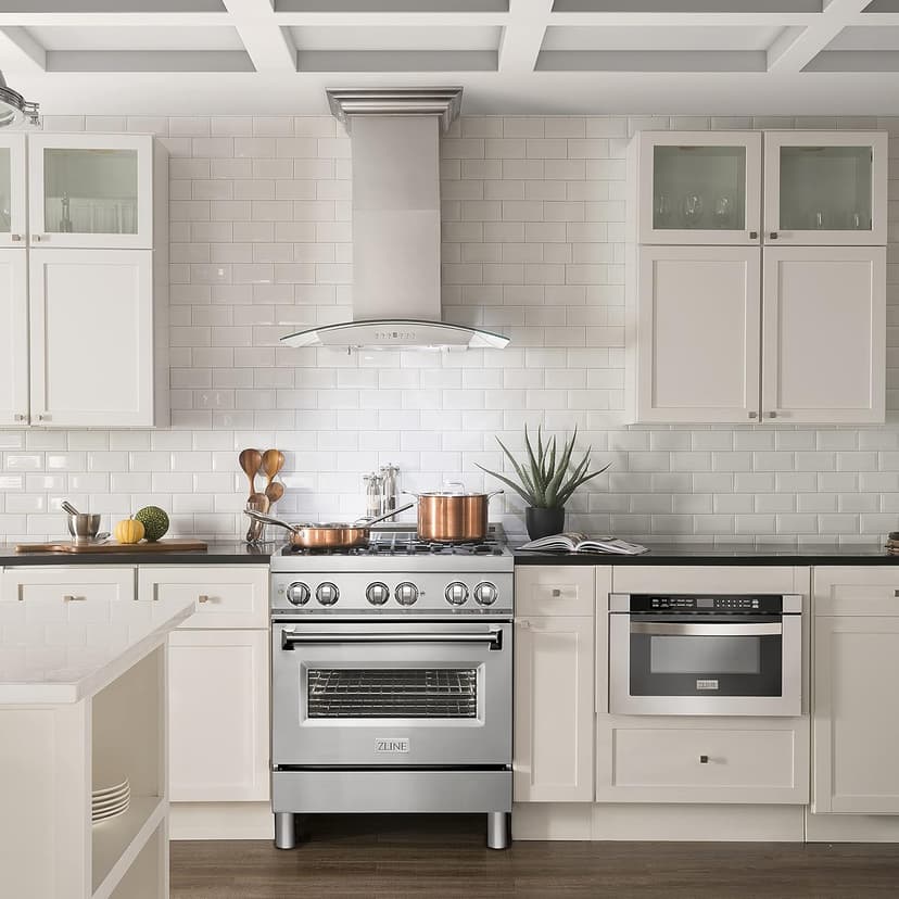 ZLINE 30 Inch 4.0 Cubic Foot Stainless Steel Dual Fuel Range with 4 Burner Porcelain Cooktop, Gas Stove, Cast Iron Grill, and Electric Convection Oven