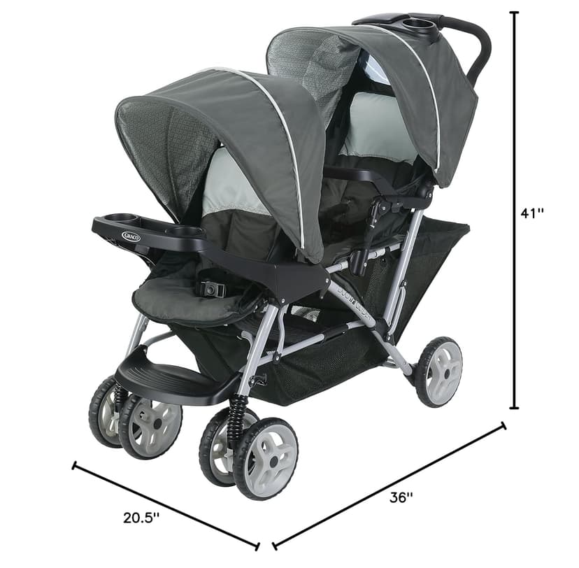 Graco DuoGlider Double Stroller | Lightweight Double Stroller with Tandem Seating, Glacier