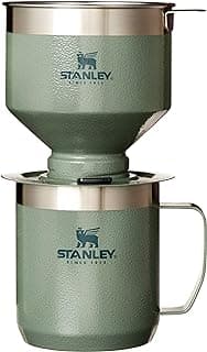 Stanley Perfect Brew Pour Over Set | 12 oz Camp Mug with Lid Included | Drip Coffee Maker with Reusable Filter | Insulated Stainless Steel | BPA-Free | Hammertone Green