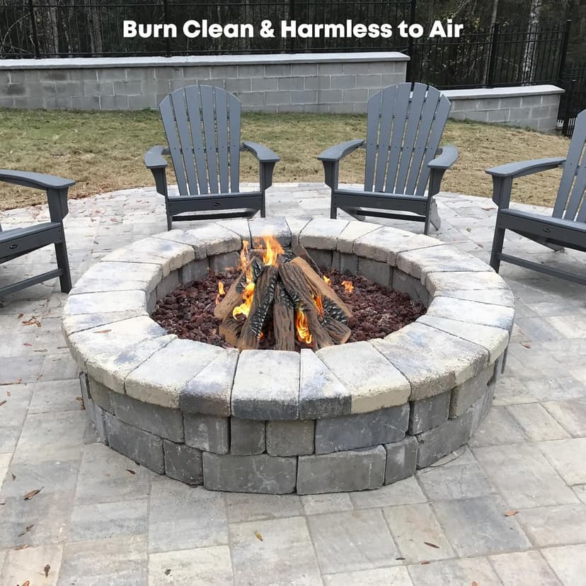 Stanbroil Large Ceramic Gas Logs, 10 Piece Set of Decoration Ceramic Wood Logs for All Types of Ventless, Gel, Ethanol, Electric, Gas Inserts, Propane, Indoor or Outdoor Fireplaces & Fire Pits
