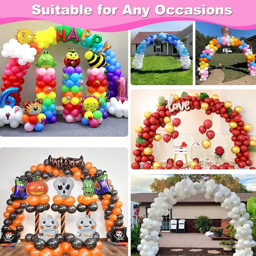 Balloon Arch Kit and Balloon Pump Electric, 10ft Wide Adjustable Balloon Arch Stand With 100Balloons 2Balloon Stands For Wedding Anniversary Birthday Baby Shower Party Decoration Graduation Ceremony