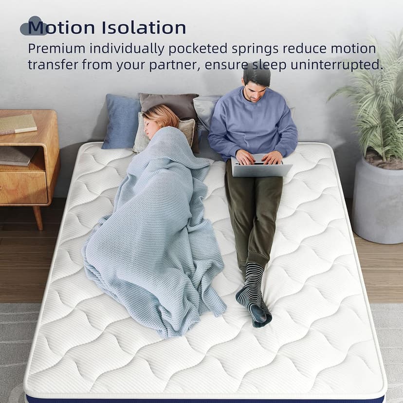 Crystli 12 Inch King Size Mattress Bed in A Box, Hybrid Mattress with Zero Pressure Foam, Innerspring for Pressure Relief, Motion Isolation, Medium Firm, CertiPUR-US Certified