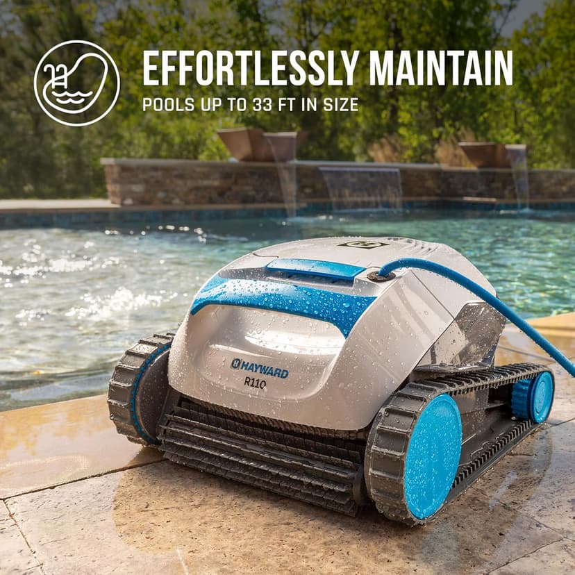 Hayward The Pool Cleaner R110 Robotic Cleaner (2024 New) - Top Loading Easy Clean Basket, Smart Navigation, Programmable Timer, Fine/Ultra Fine Filters for In-Ground and Above Ground Pools up to 33ft