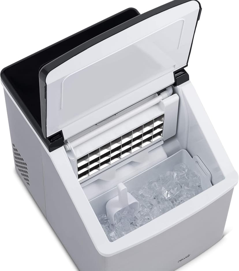 Newair Silver Countertop Ice Maker Machine, Compact Automatic Ice Maker, Cubes Ready in Under 15 Minutes, Portable Ice Cube Maker, Perfect for Home/Kitchen/Office/Bar