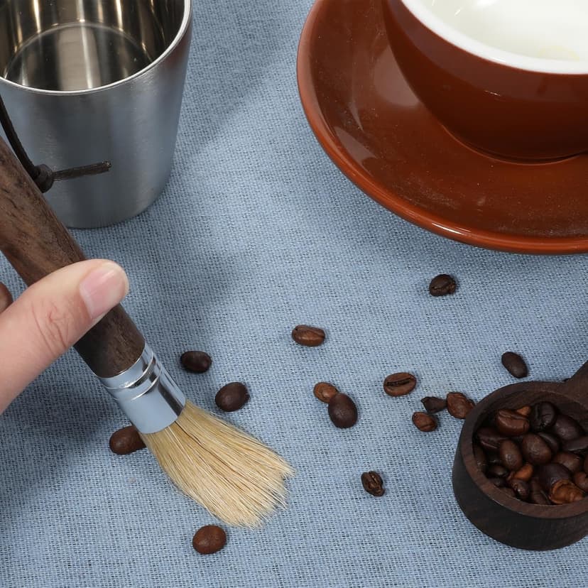 2PCS Coffee Brush, Coffee Grinder Cleaning Brush, Espresso Brushes, Coffees Grinder Brushes with Wooden Handles and Natural Bristles for Baristas and Home Kitchens.