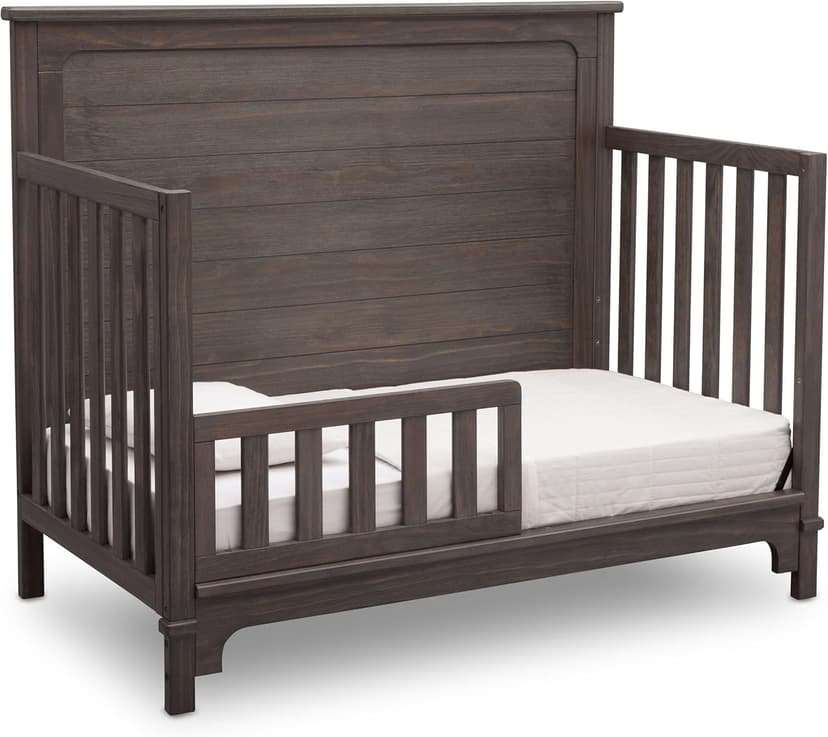 Delta Children Simmons Kids Slumbertime Monterey 4-in-1 Convertible Crib, Rustic Grey