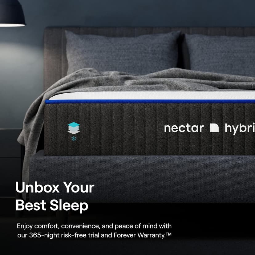 Nectar Hybrid California King Mattress 12 Inch - Medium Firm Gel Memory Foam - Steel Springs - Cooling Technology - 365-Night Trial - Forever Warranty
