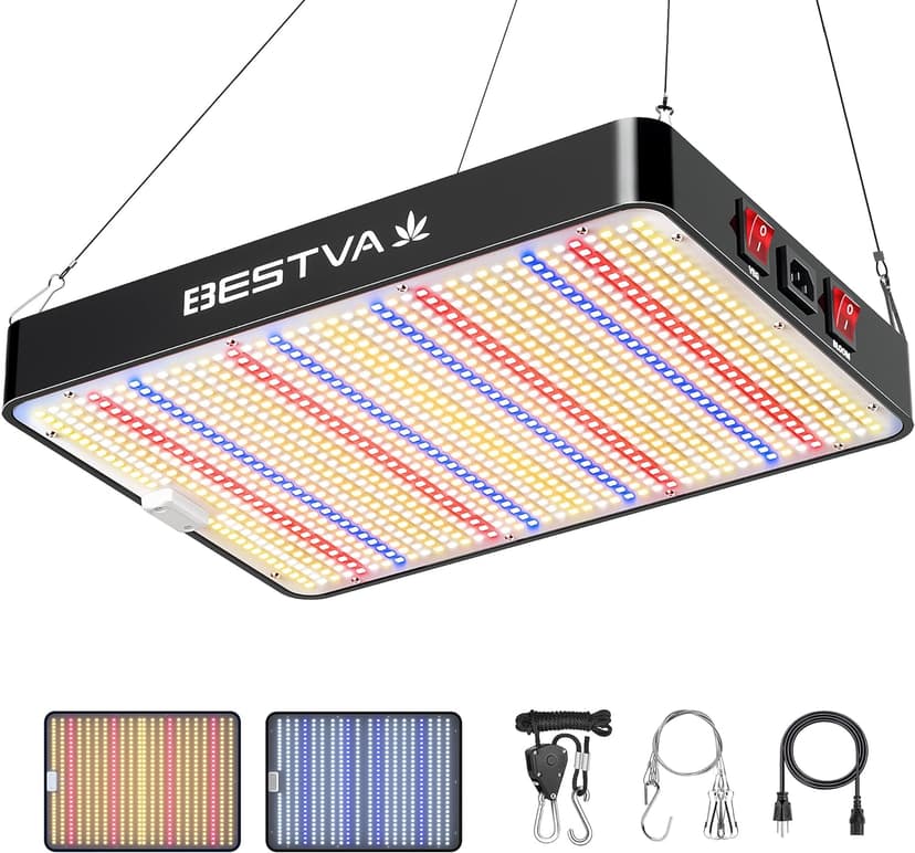 BESTVA 2025 Upgrade DC2000 Led Grow Light with High Yield Diodes Full Spectrum LED Grow Lights for Indoor Plants Greenhouse Veg Bloom Light Hydroponic Grow Lamp