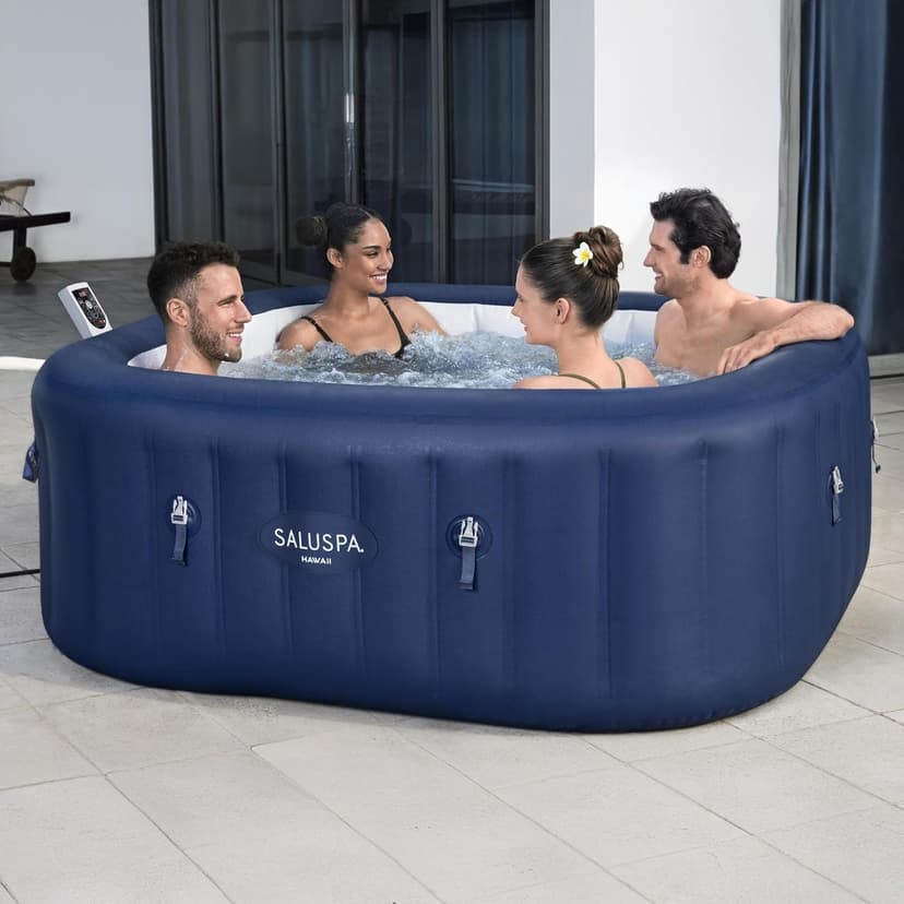 Bestway SaluSpa Hawaii 4 Person Smart AirJet Inflatable Hot Tub Spa with 140 Jets and App Control