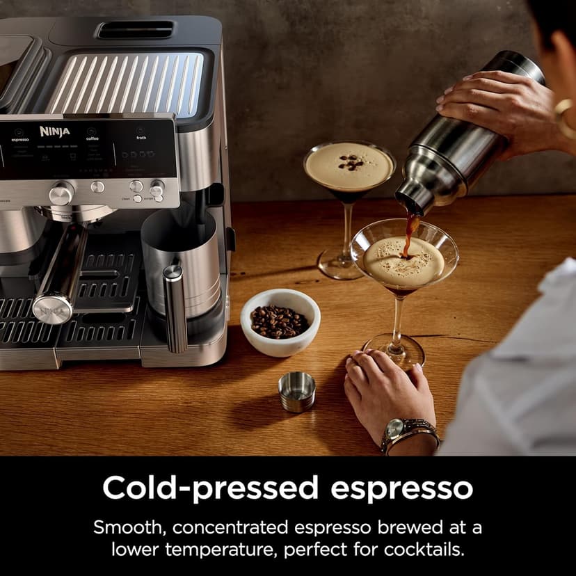 Ninja Espresso Machine and Drip Coffee Maker| Luxe Café Premier Series | Integrated Coffee Grinder, Milk Frother, Assisted Tamper & Built-In Espresso Accessory Storage | Stainless Steel | ES601
