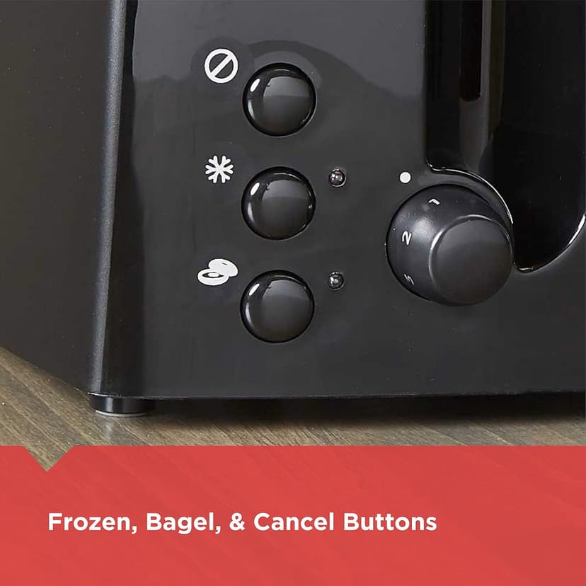 BLACK+DECKER 4-Slice Toaster, TR1410BD, Extra-Wide, 7 Shade Settings, Crumb Trays, Gloss Black