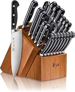 Cangshan V2 Series 1024128 German Steel Forged 23-Piece Knife Block Set, Acacia