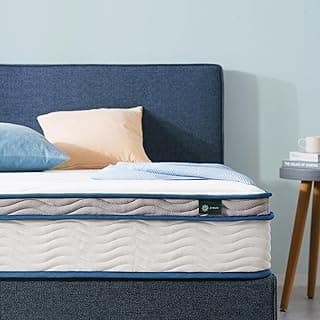 Zinus 8 Inch Spring Sensation Hybrid Mattress [New Version], Full, Fiberglass Free, Medium Firmness, Durable Support, Certified Safe Foams & Fabric, Mattress in A Box