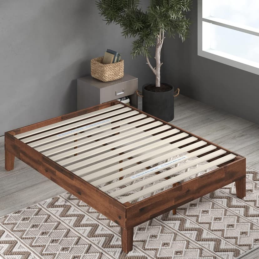 ZINUS Marissa Deluxe Wood Platform Bed Frame, No Box Spring Needed, Wood Slat Support, Easy Assembly, Queen