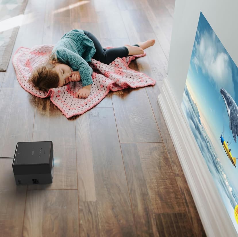 Epson EpiqVision Mini EF12 Smart Streaming Laser Projector, HDR, Android TV, Movies, Family Gaming, Portable, sound by Yamaha, 3LCD, Full HD 1080p, 1000 lumens Color & White Brightness Bluetooth Black