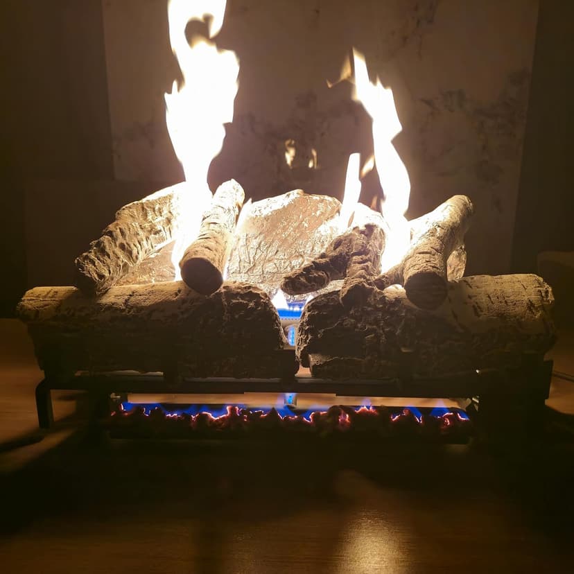 18-24 Inch Ventless Fireplace Logs Set with Remote Control, Only Used for Natural Gas,Heats up to 36000 BTU (Liquid Propane Fireplace Black Oak, 18Inch)