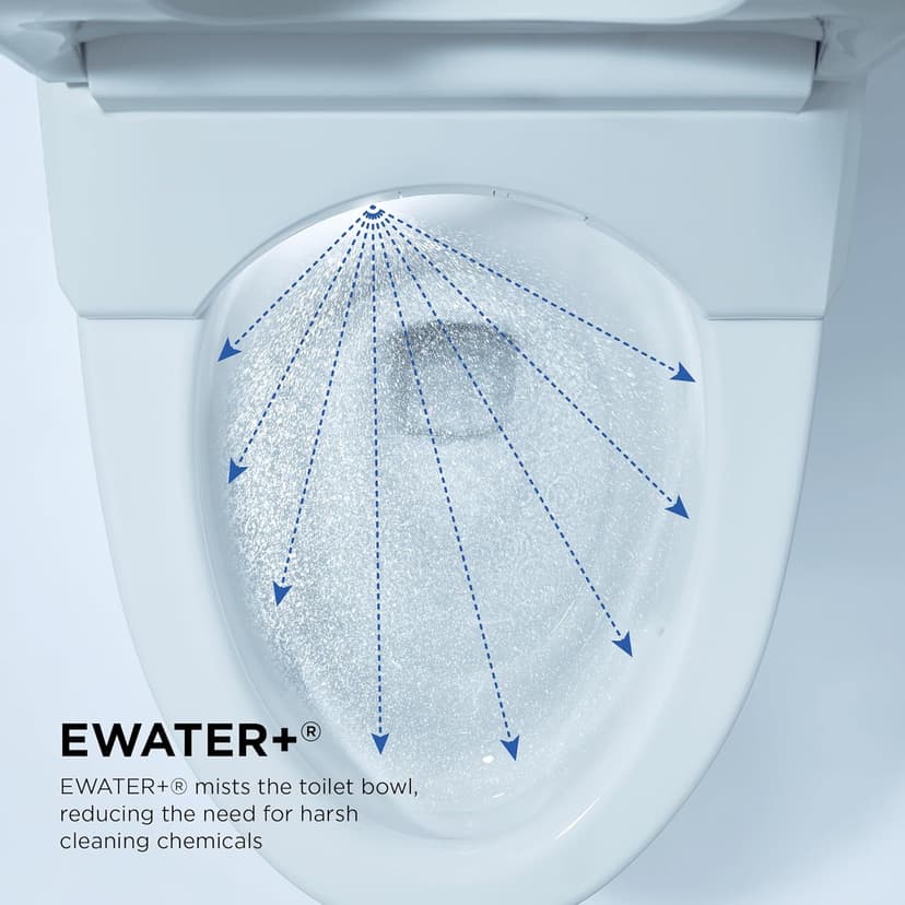 TOTO NEOREST AS Dual Flush 1.0 or 0.8 GPF Toilet with Intergeated Bidet Seat & EWATER+, Cotton White - MS8551CUMFG#01