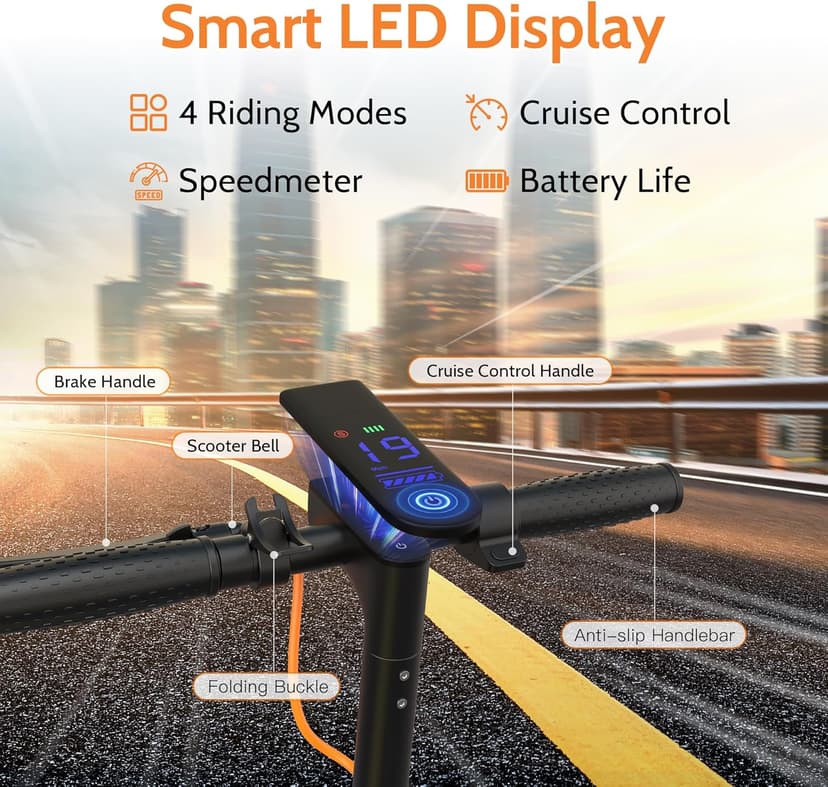 MAXSHOT Electric Scooter Adults & Big Kids, 350W Powerful Motor, Top Speed 16/19MPH, 12/16/19/21Miles Range, 8.5" Solid Tires Folding Commuter Escooter with Dual Suspension for Commuting, APP Control