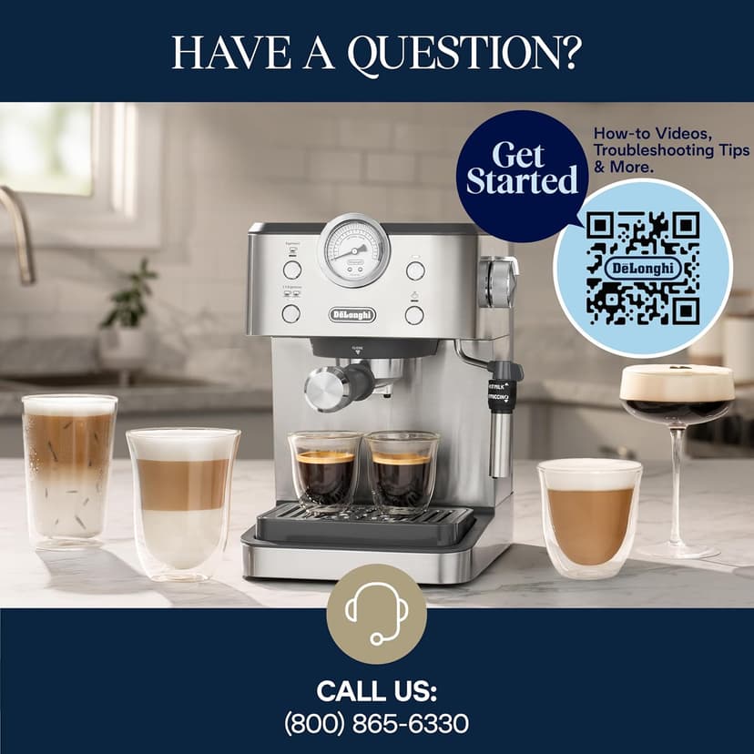 De’Longhi Linea Classic Espresso Machine with Milk Frother, 15-Bar Pump & Temperature Control - Barista Coffee Maker Kit for Espresso, Latte, Cappuccino & Iced Coffee - Italian Stainless Steel Design