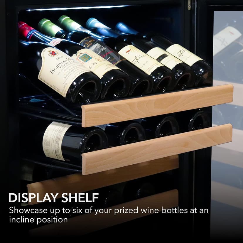 Whynter BWR-0922DZ 92 Wine Bottle Built-in or Freestanding Stainless Steel Dual Zone Compressor Large Capacity Refrigerator Rack for Open LED Display, Dark Grey-92 Grey