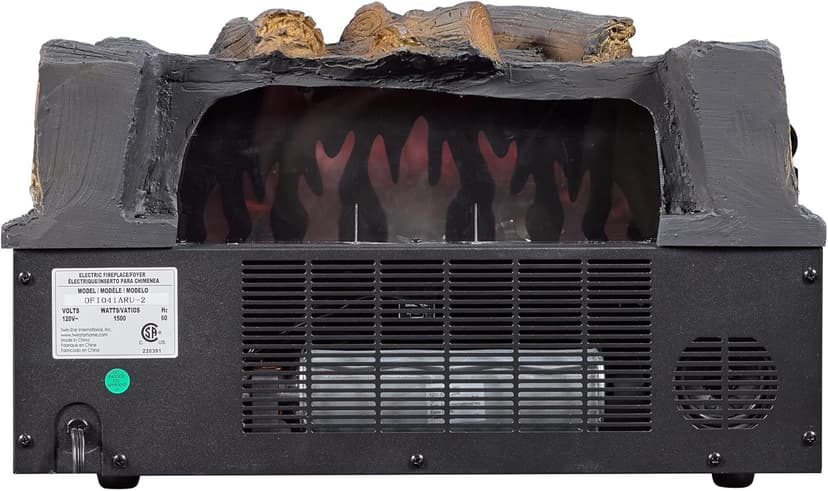 duraflame® Electric Log Set 1,000 Sq Ft Infrared Heater, Faux Logs Insert with LED Flames for Existing Fireplaces, Crackling Sounds, Remote Control Included