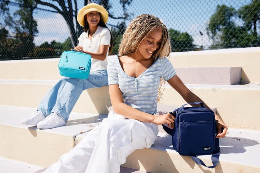 PackIt Freezable Classic Lunch Box, Black, Built with EcoFreeze® Technology, Collapsible, Reusable, Zip Closure With Zip Front Pocket and Buckle Handle, Designed for Fresh Lunches