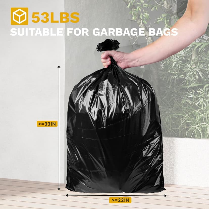 DWVO 66 Gallon Double-Bin Outdoor Trash Can, Waterproof Resin Garbage Can with Tiered Lid and Drip Tray for Patio, Kitchen, Deck, and Backyard - Black