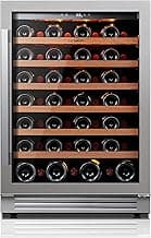 24 Inch Wine Fridge, 54 Bottle Wine Cooler Refrigerator, 40-65°F Wine Refrigerator Glass Door, 3 LED Wine Fridge, Built-in or Freestanding Wine Fridge for Home/Bar/Kitchen (5.65 cu.ft)