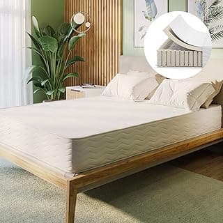 Queen 10.5-Inch GOTS-Certified Organic Latex Hybrid Quilted Mattress - Medium Firm Mattress in a Box with Soft & Organic Cotton Breathable Cover