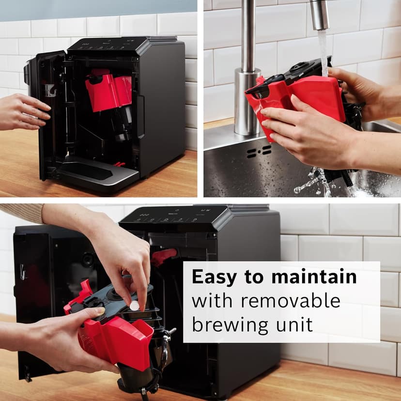Bosch 300 Series Fully Automatic Espresso Machine – In-Cup Frother, OneTouch Milk Drinks, 5 Drink Options, Ceramic Grinder, Easy Clean & Descale, in Black