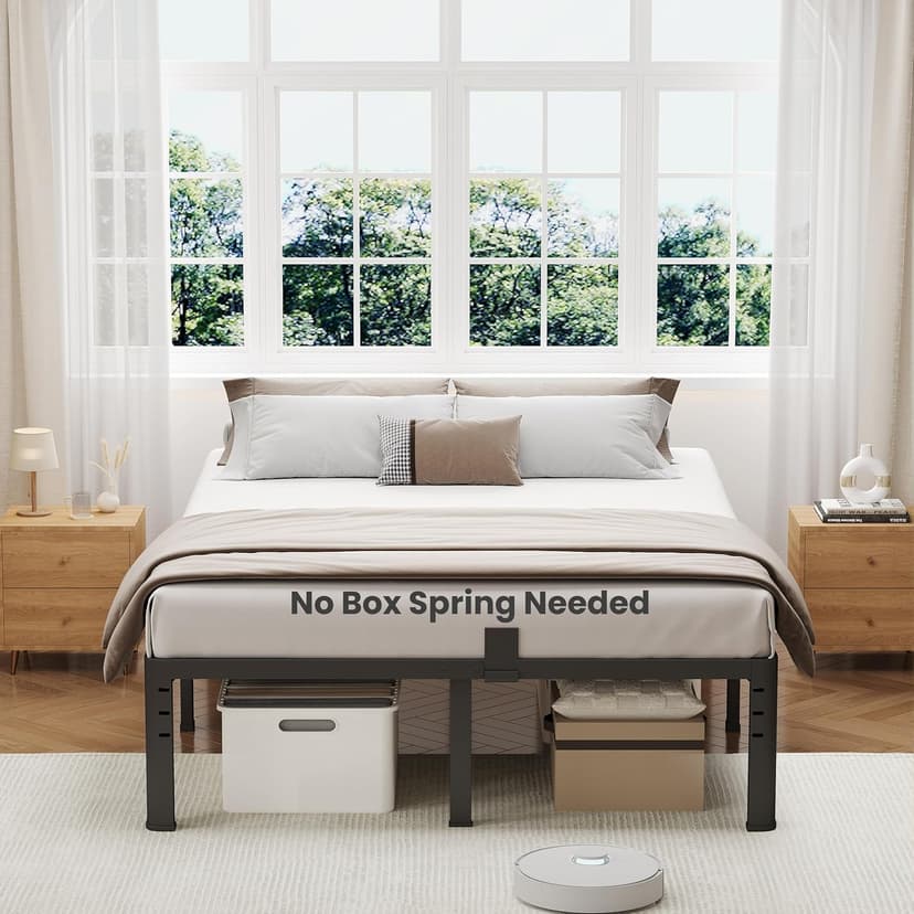 NKZ 14 Inch King Bed Frame, Sturdy Metal Platform with Round Corner Legs, 3,500 lbs Heavy Duty Steel Slat Support, Easy Assembly, Noise Free, No Box Spring Needed