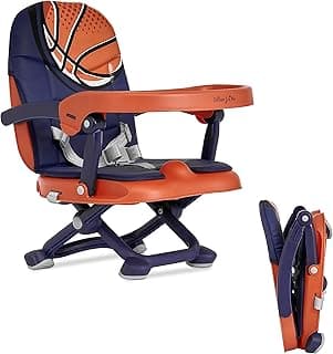 Dream On Me Munch N Go Booster Seat for Dining Table, Lightweight Compact Fold Travel Booster Seat, 3-in-1 Convertible, Four Level Height Adjustment and Easy Tray Removal