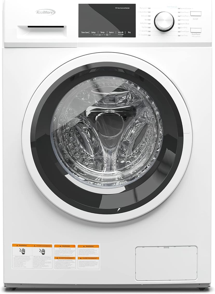 KoolMore 2-in-1 Front Load Washer and Dryer Combo for Apartment, Dorm, RV, and Small Home Laundry Washing and Drying, 16 Wash and 4 Dry Cycles, Compact Space Saver (White) [FLC-3CWH]