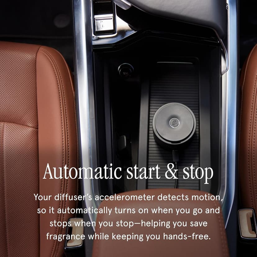Pura Car Diffuser Starter Set - Smart Car Aroma Diffuser & Premium Car Diffuser Fragrance - Long-Lasting Fragrance for 30 Days of Aroma - Car Must-Have - Teak & Leather